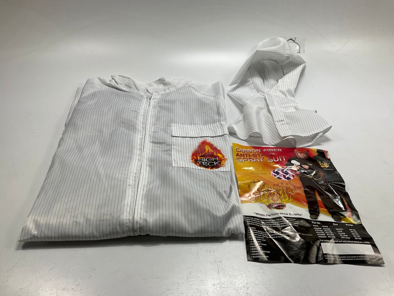 High Teck PS215W Premium Paint Suit, X-Large, White, 2-Way Zipper Spray Suit