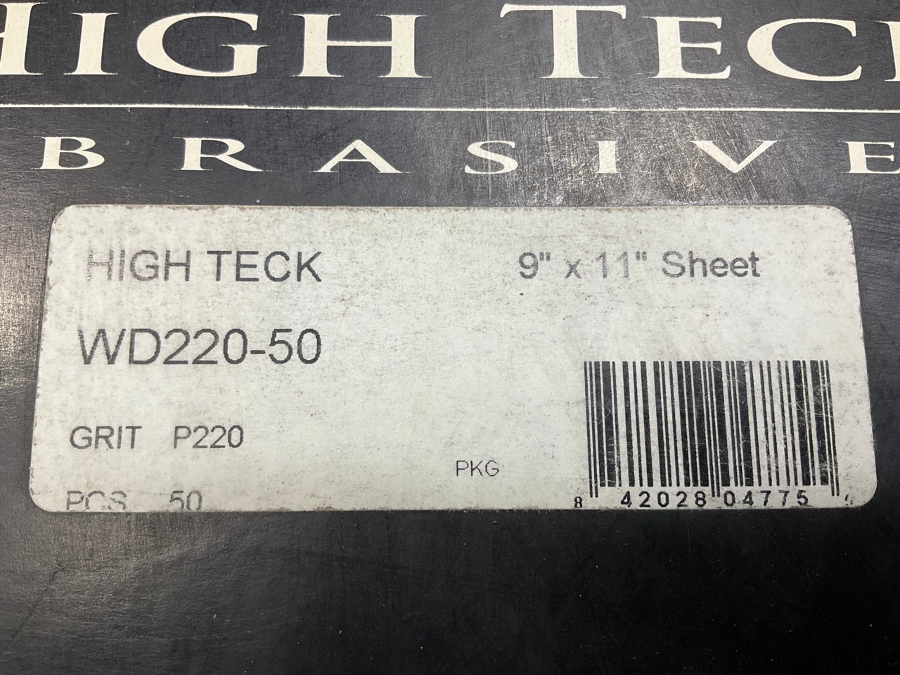 High Teck WD220 Premium Waterproof Sandpaper Sheets, 9''x11'', 220 Grit, 50 Sheets