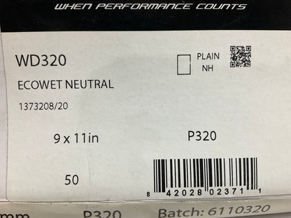 High Teck WD320 Waterproof Sandpaper Sheets P320 Grit, 9'' X 11'', 50 Sheets Total