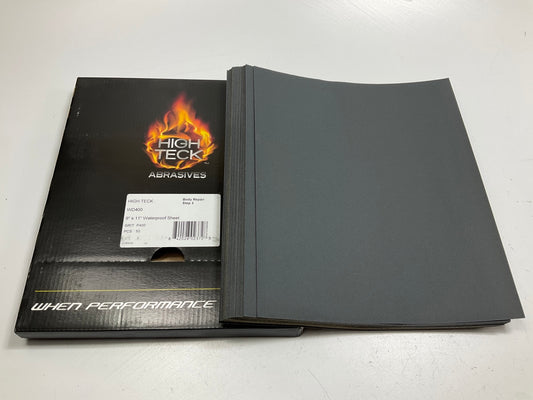 High Teck WD400 9'' X 11'' Waterproof Sandpaper Sheets, 400 (P400) Grit, 50 Sheets