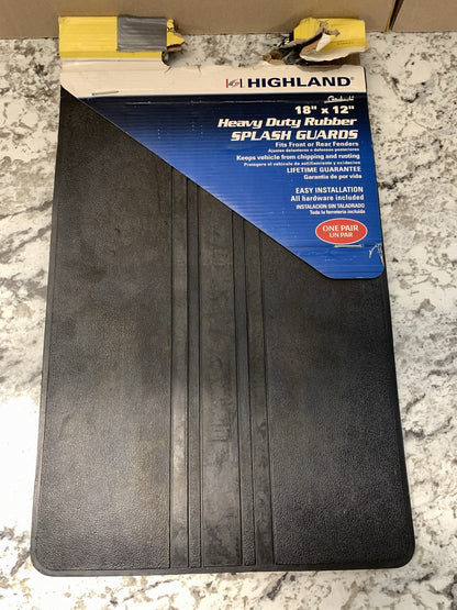 Highland Group 10073 Splash Guards / Mud Flaps 18''x12'', For Front Or Rear Fender