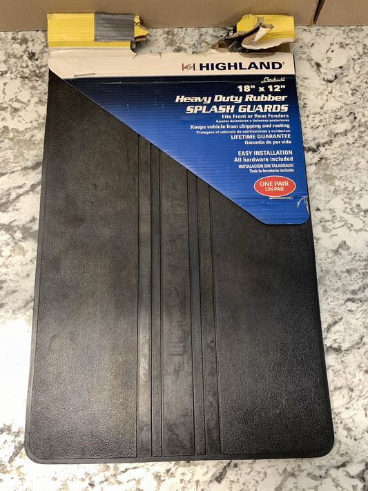 Highland Group 10073 Splash Guards / Mud Flaps 18''x12'', For Front Or Rear Fender