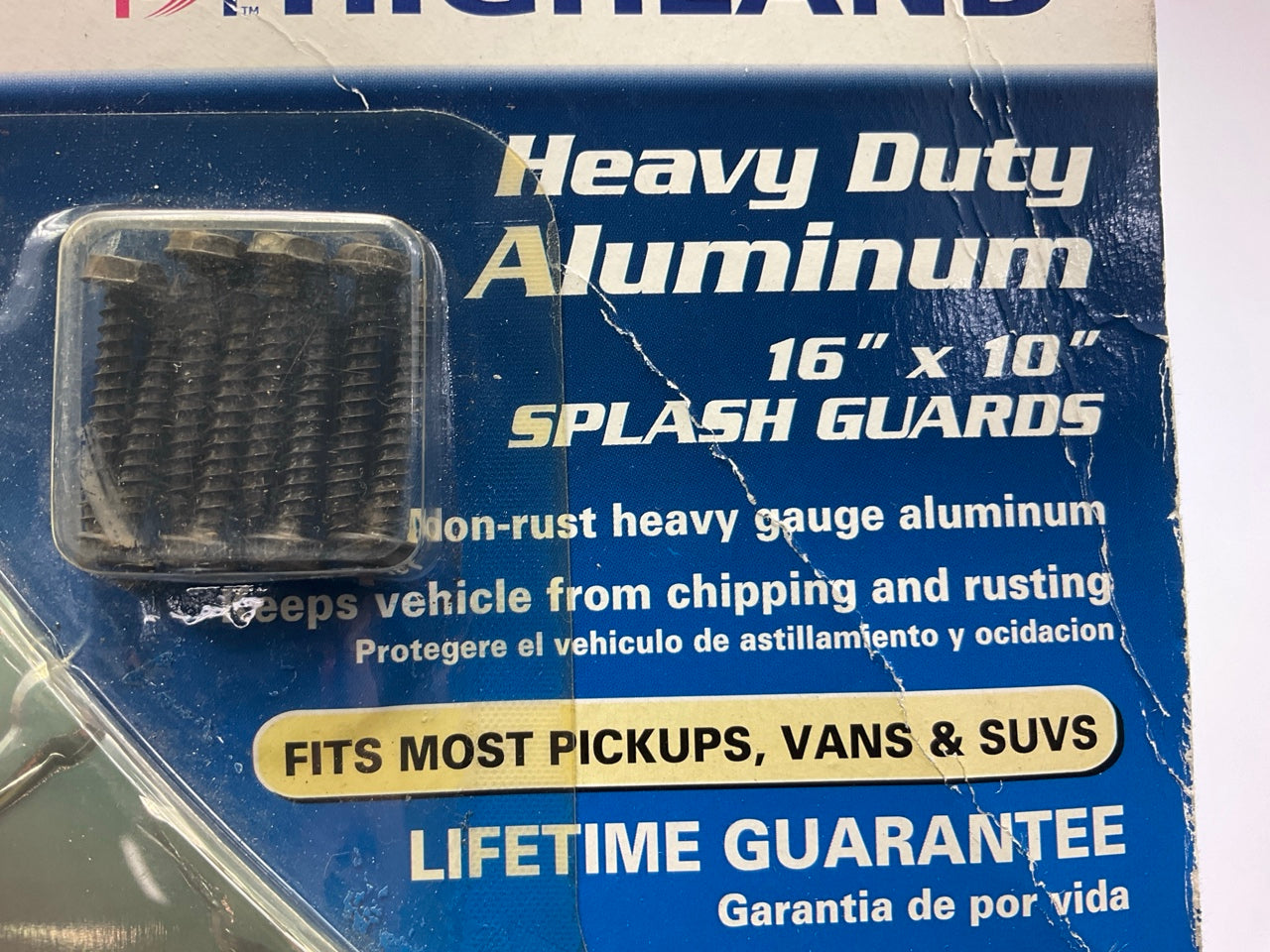 Highland 1007700 16'' X 10'' Aluminum Diamond Plate Splash Guards Mud Flaps