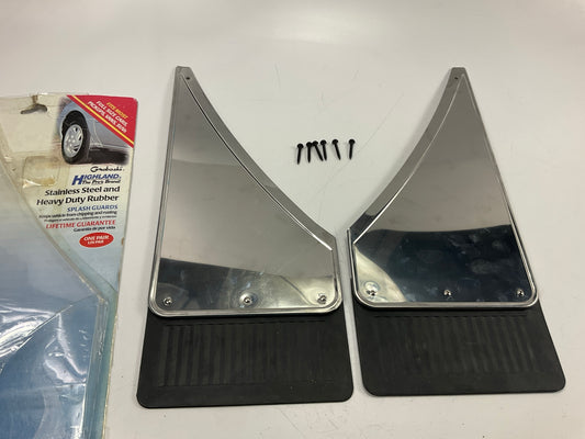 OPEN BOX Highland 10617 Stainless Steel & Rubber Splash Guard Mud Flaps 17''x7''