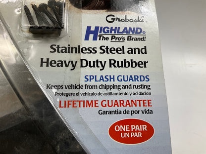 Highland 10617 Stainless Steel & Rubber Splash Guard Truck SUV Mud Flaps 17''x7''