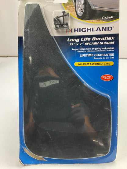 Highland Group 1072700 Black Universal Molded Splash Guards 13 X 7'' - 2 Piece