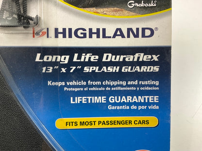 Highland Group 1072700 Black Universal Molded Splash Guards 13 X 7'' - 2 Piece