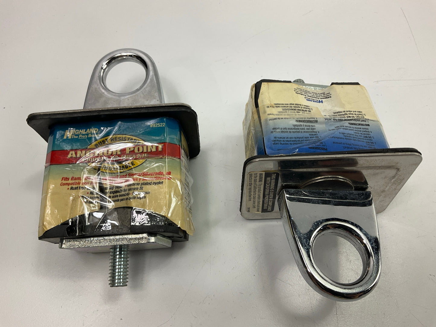 (2) Highland 92522 Chrome Large Stake Pocket Truck Bed Anchor Point