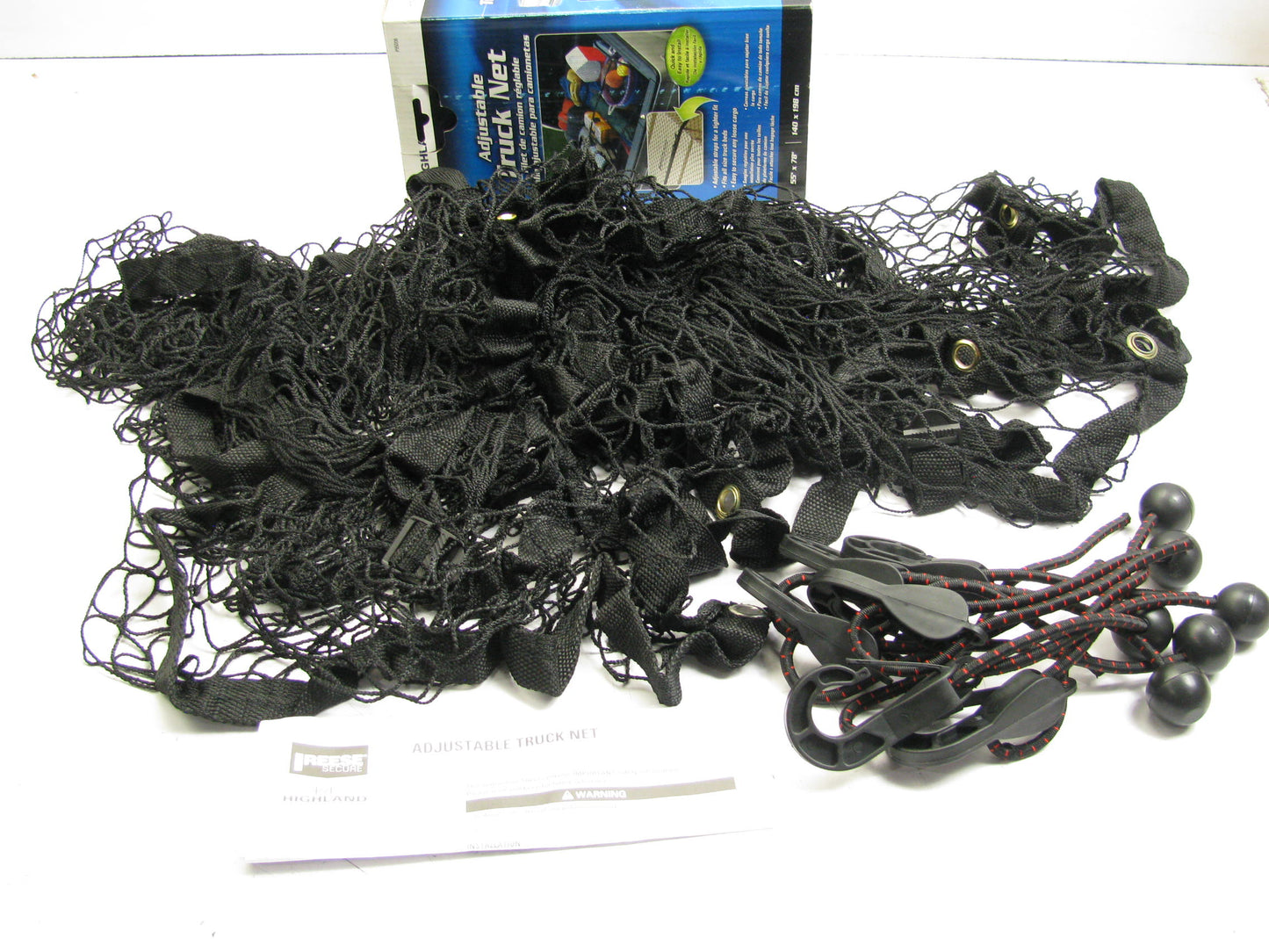 Highland 95006 Adjustable Pickup Truck Bed Cargo Safety Net 55'' X 78''