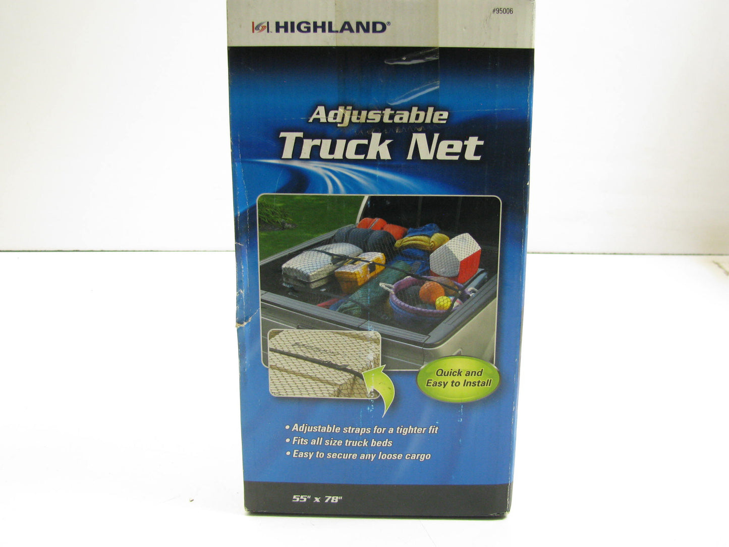 Highland 95006 Adjustable Pickup Truck Bed Cargo Safety Net 55'' X 78''