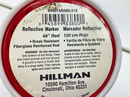 (6) Hillman 840074 48'' Red Fiberglass Rural Driveway Markers Reflector Sign