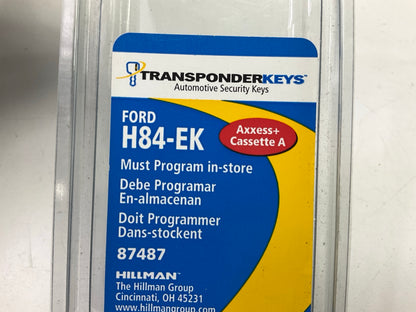 Hillman 87487 Blank Transponder Key For Ford H84-EK - REQUIRES PROGRAMMING