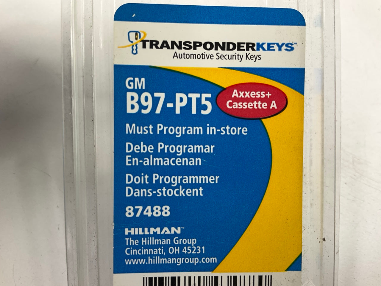 Hillman 87488 Blank Transponder Key For GM B97-PT5 - REQUIRES PROGRAMMING