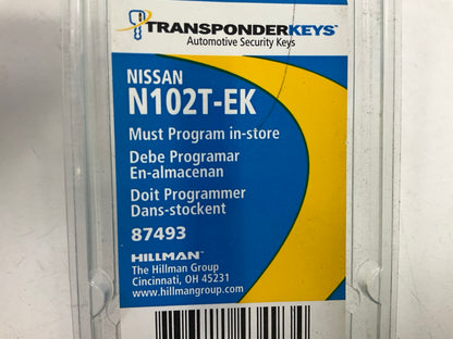 Hillman 87493 Blank Transponder Key For Nissan N102T-EK - REQUIRES PROGRAMMING
