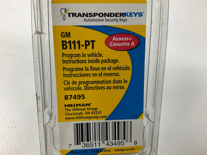 Hillman B-111PT General Motors Transponder Key Blank 87495, Uncut