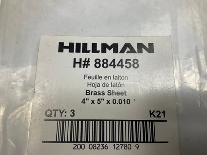 (3) Hillman 4-in X 5-in Brass Solid Sheet Metal, 0.010-in Thick