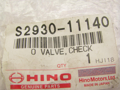 NEW - OEM Hino S293011140 Check Valve