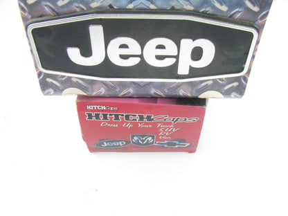 CHROME/ BLACK 2'' HITCH RECEIVER COVER CAP - Hitch Caps H1027 For JEEP