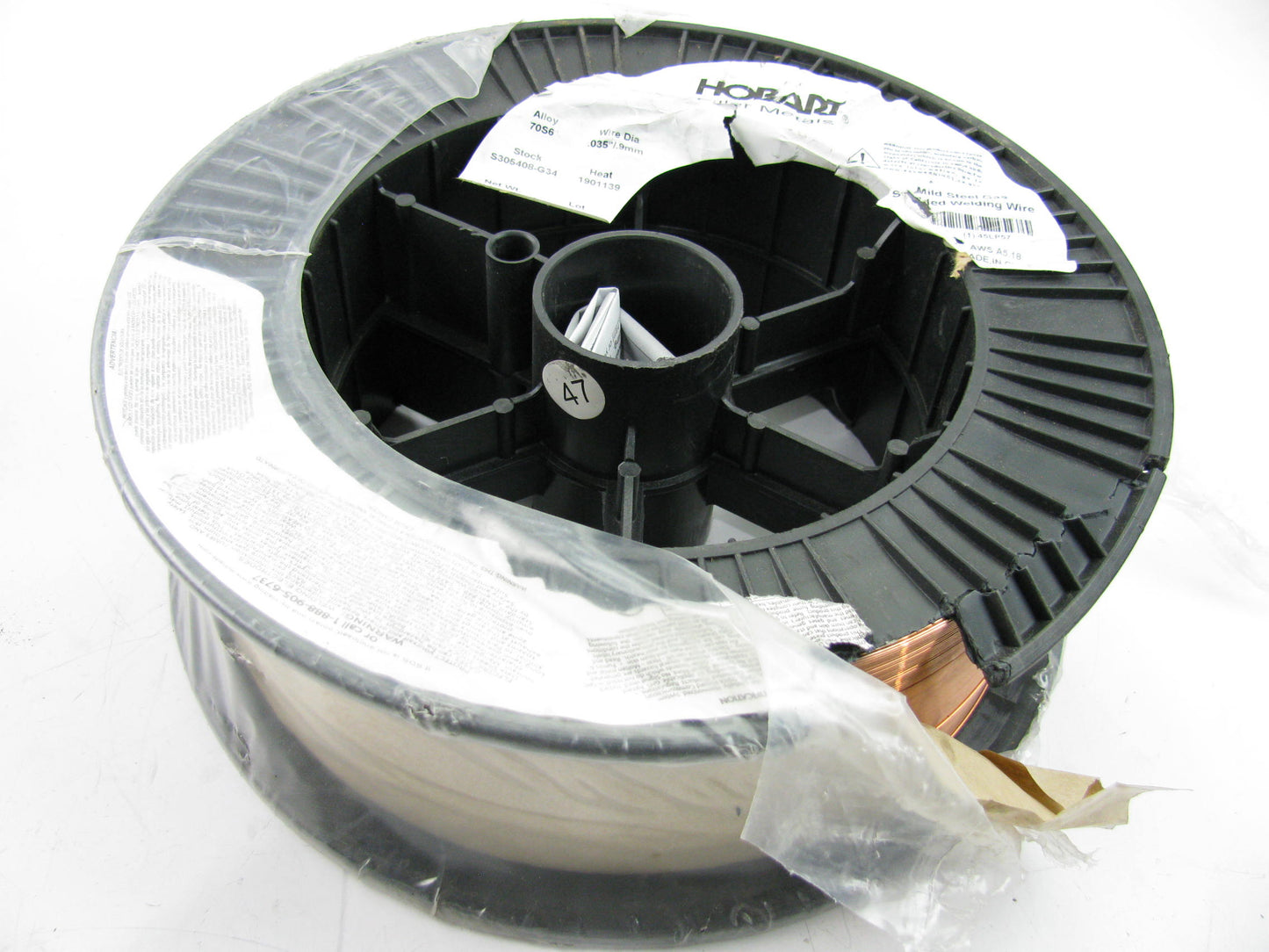 HOBART MIG Welding Wire: Carbon Steel, ER70S-6, 0.035 In, 33 Lb, Plastic Spool