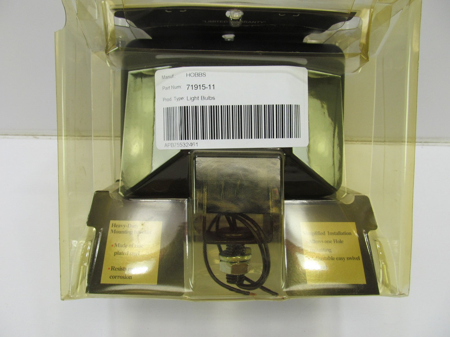 Hobbs 71915-11 Halogen Work Light Lamp, 4''x6'', 12V, 50 Watts, For HD Off-Road