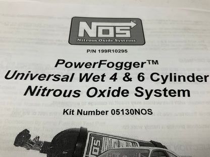 INCOMPLETE, AS SHOWN AS IS - NOS 05130NOS NOS Single Fogger Wet Nitrous System