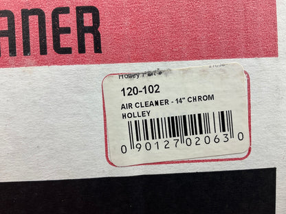 Holley 120-102 14'' Chrome Round Air Cleaner For 4150 & 4160 W/ 5.125'' Neck