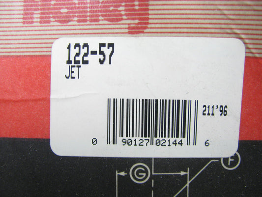 122-57 - Carburetor Standard Main Jet, 1/4''-32 Thread, .056'' Jet Size