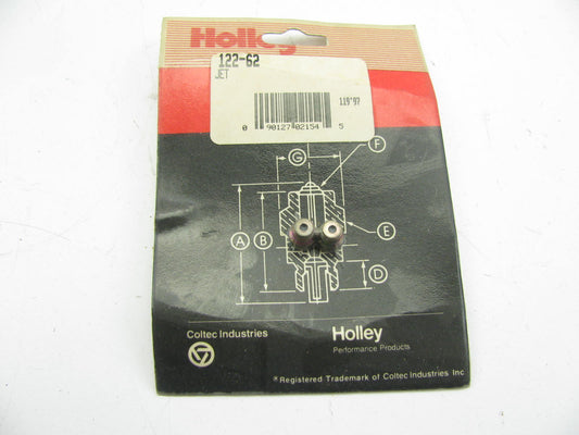 Holley 122-62 Carburetor Main Jets - Size 62 1/4-32 Thread .061'' Hole