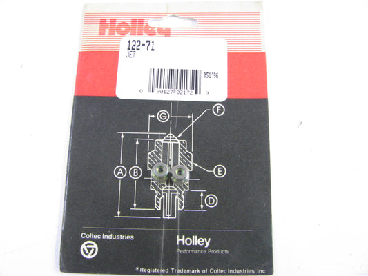 Holley 122-71 Carburetor Standard Main Jet, 1/4-32 Thread, .076'' Jets