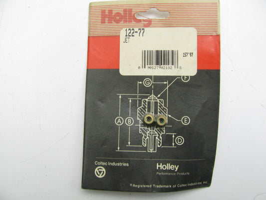 Holley 122-77 Carburetor Standard Main Jet, 1/4''-32 Thread, .086'' Jet Size