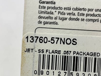 Holley 13760-57NOS NOS Precision SS Stainless Steel Nitrous Flare Jet .057