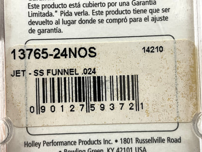 13765-24NOS Precision SS Stainless Steel Nitrous Funnel Jet .024