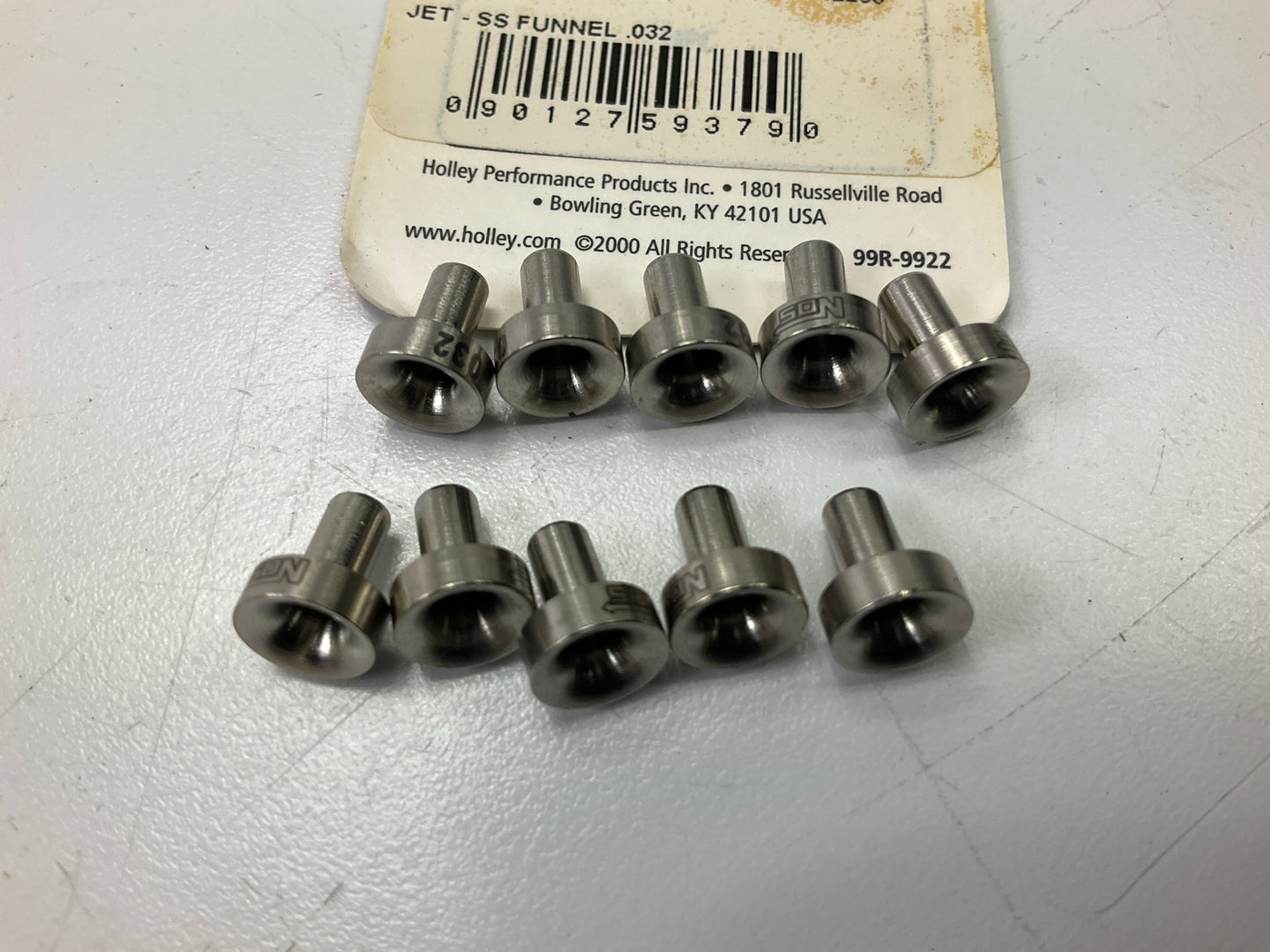 (10) 13765-32NOS Precision SS Stainless Steel Nitrous Funnel Jet .032''
