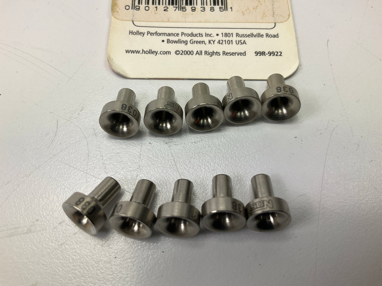 (10) Holley 13765-38NOS NOS Precision SS Stainless Steel Nitrous Funnel Jet .038