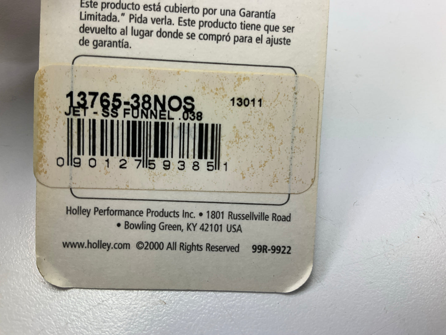 (10) Holley 13765-38NOS NOS Precision SS Stainless Steel Nitrous Funnel Jet .038