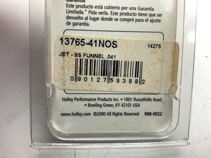 Holley NOS 13765-41NOS Nitrous Oxide Jet Flare Stainless Steel 0.041''