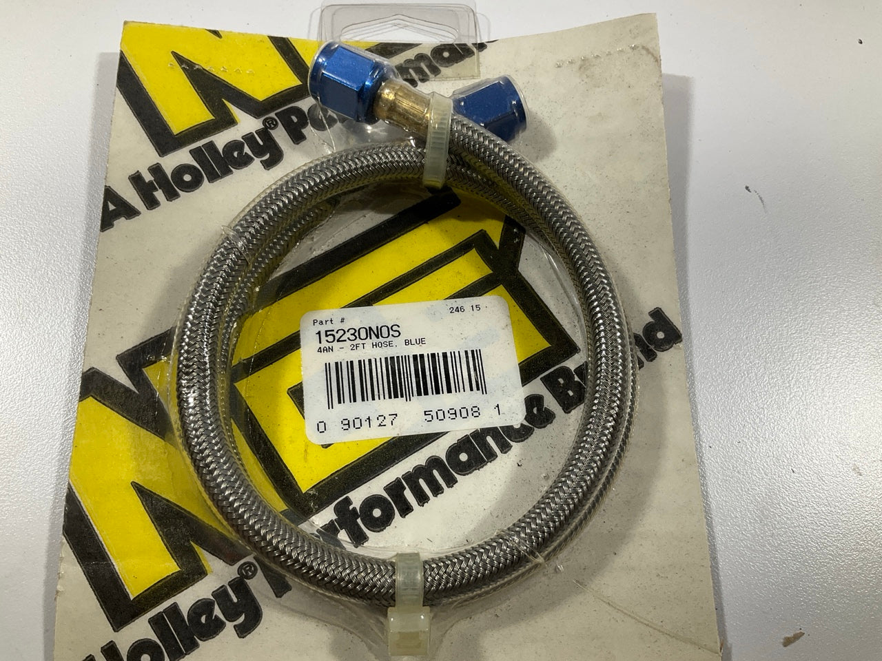 Holley 15230NOS NOS Nitrous Stainless Steel Braided Hose  2 FOOT, BLUE, -4AN