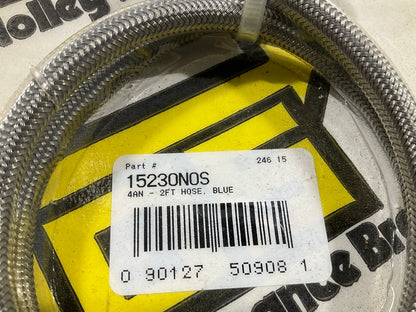 15230NOS Nitrous Stainless Steel Braided Hose  2 FOOT, BLUE, -4AN