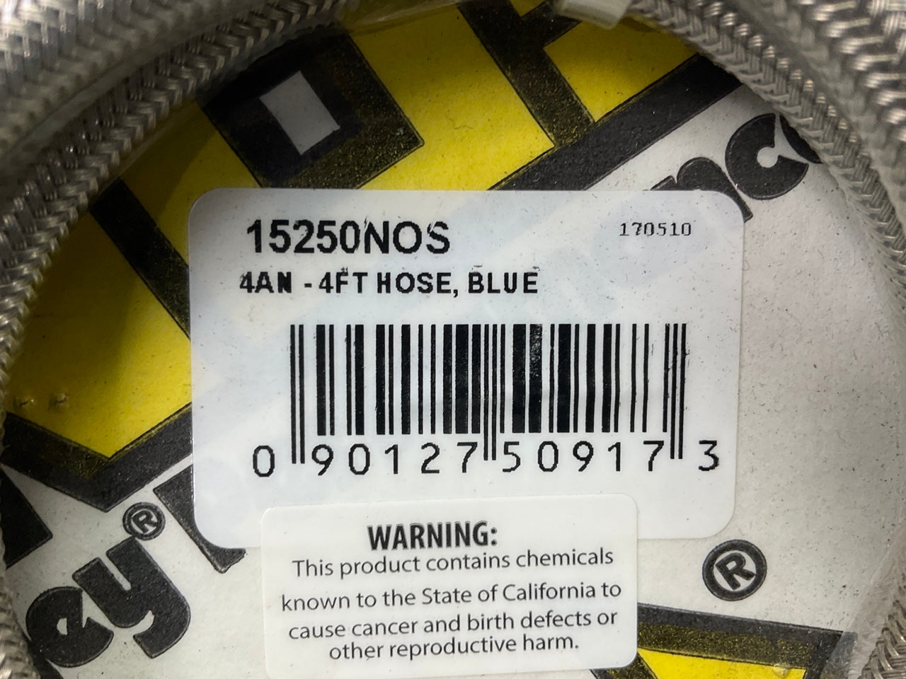 For Holley 15250NOS NOS Stainless Steel Braided Hose -4AN Blue - 4 FEET