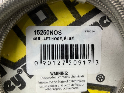 For Holley 15250NOS NOS Stainless Steel Braided Hose -4AN Blue - 4 FEET