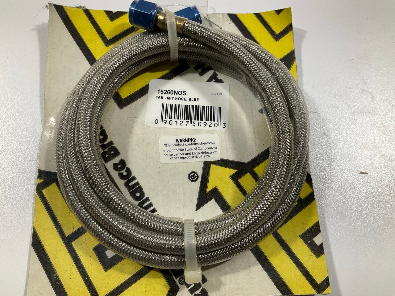 Holley 15260NOS  NOS Nitrous Stainless Steel Braided Hose 6 FOOT, BLUE, -4AN