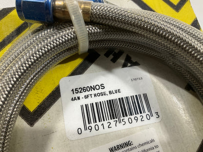 For Holley 15260NOS  NOS Nitrous Stainless Steel Braided Hose 6 FOOT, BLUE, -4AN