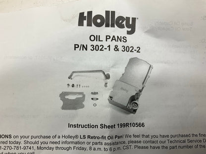 NEW For Holley 302-1 LS Retro-fit Engine Swap Max Clearance Oil Pan Kit Aluminum