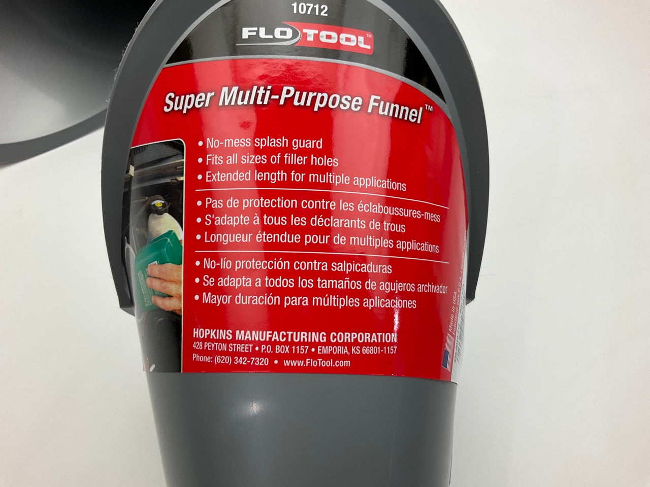 Hopkins 10712 FloTool 18'' Super Multi-Purpose Funnel W/ Splash Guard USA MADE