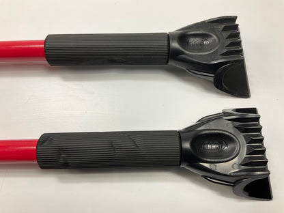Hopkins 13024 32'' Snow Brush With Ice Chisel, Red Color, PAIR