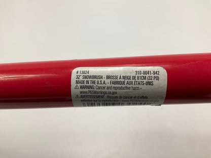 Hopkins 13024 32'' Snow Brush With Ice Chisel, Red Color, PAIR