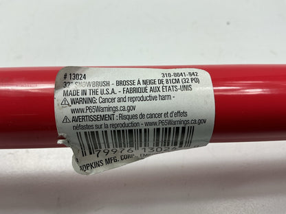 Hopkins 13024 32'' Snow Brush With Ice Chisel, Red Color