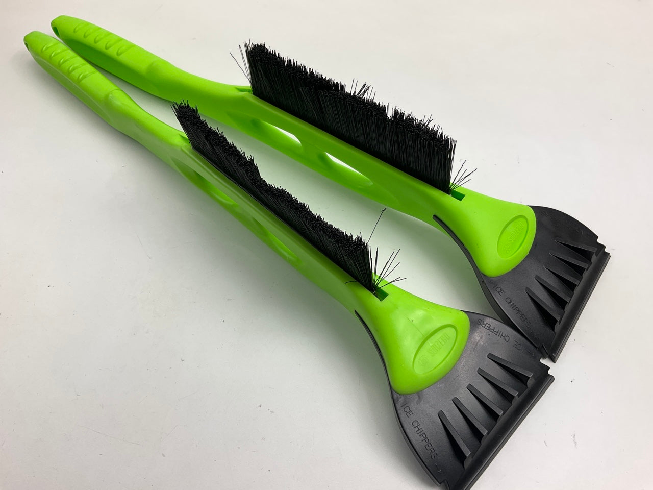 MADE IN USA - 2 PACK - Green Ice Scraper / Snow Brush Hopkins 16024-GREEN