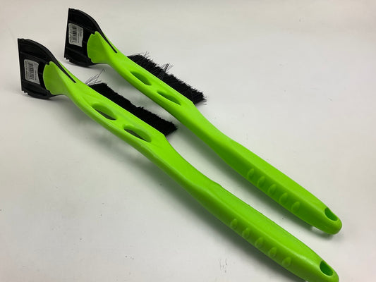 MADE IN USA - 2 PACK - Green Ice Scraper / Snow Brush Hopkins 16024-GREEN