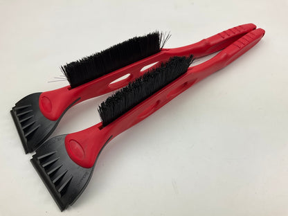 (2) Hopkins 16024 21'' Snow Brush / Ice Ripper Scraper - RED, PACK OF 2